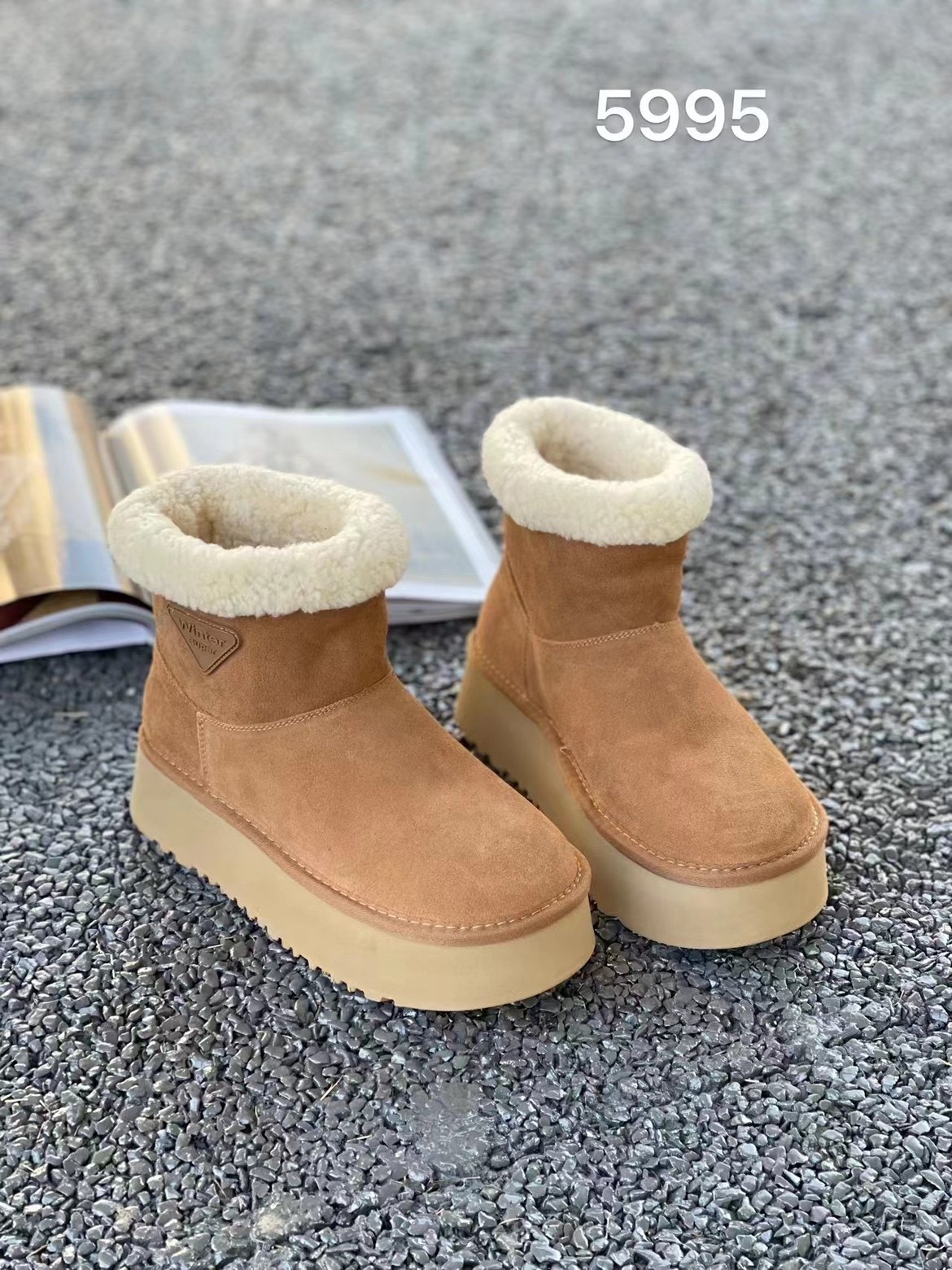 清仓欧洲站足间蝶舞厚底牛皮羊毛雪地靴女2026新款冬短靴短靴5995,女鞋,时尚雪地靴,淘宝优惠券,粉丝福利购,淘宝优惠卷