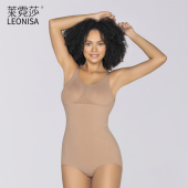Leonisa收腹透气塑身衣连体衣女无痕束腰瘦身塑形衣服平角裤 超薄
