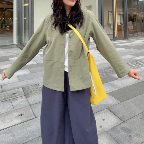 素然秋季女宽松棉感防晒开衫衬衫