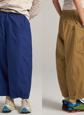 素然 春夏新品 女士 棉格子搭扣松紧腰九分肥锥裤 A0231PA08