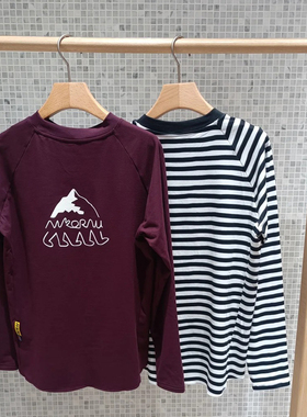 素然T恤 25秋季女士户外图案圆领磨毛长袖T恤 A0253TS07