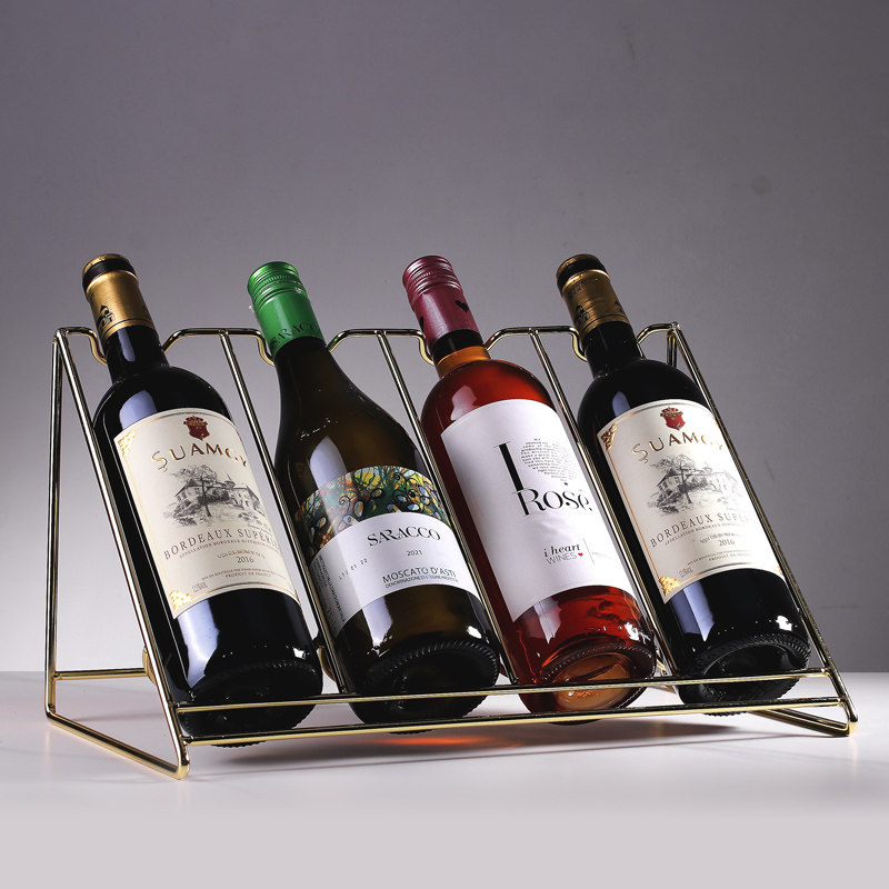 创意红酒架摆件酒柜家用斜放葡萄酒架展示架现代装饰轻奢酒瓶架子