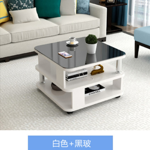 可移动小茶几简约现代家用小户型桌子客厅沙发边几阳台带轮小方桌
