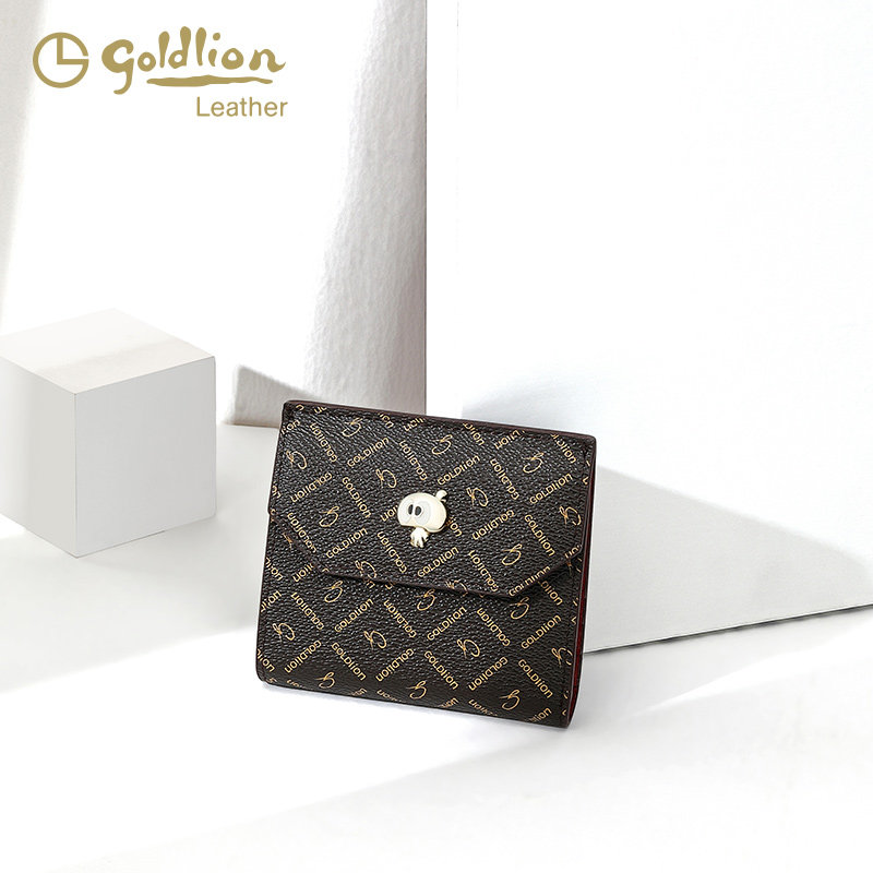 金利来钱包女2020新款时尚简约折叠零钱包短款薄款多卡位対折钱夹