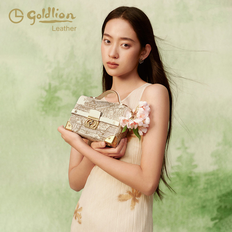 金利来正品女包专柜同款刺绣小方包时尚轻奢高级感手提单肩斜挎包