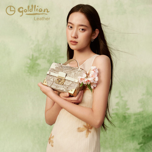 金利来正品女包专柜同款刺绣小方包时尚轻奢高级感手提单肩斜挎包