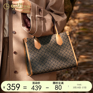 金利来复古优雅手提包女包2026新款秋冬百搭通勤单肩斜挎印花包包