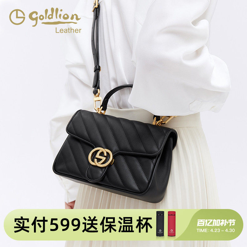 金利来真皮女包单肩包2026新款时尚简约手提斜挎包百搭通勤小方包