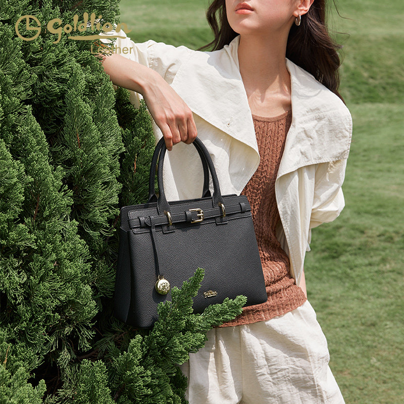 金利来时尚轻奢女包2026新款牛皮单肩手提包大容量通勤斜挎包真皮