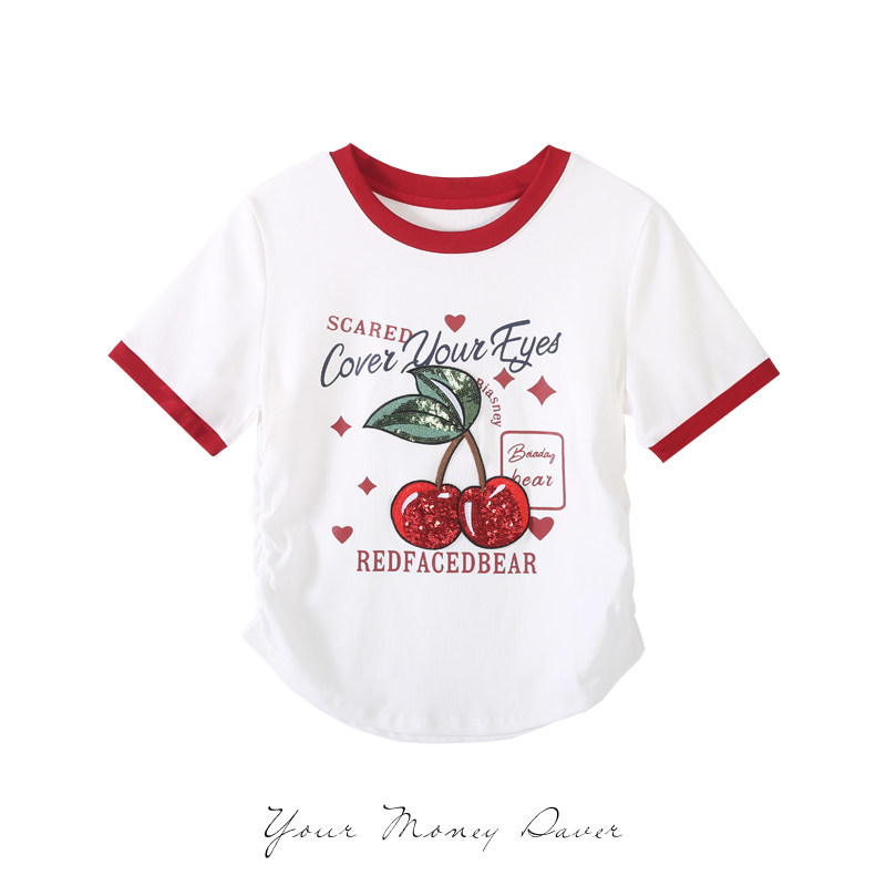 夏装时尚小个子休闲街拍百搭款t恤体恤t9326095