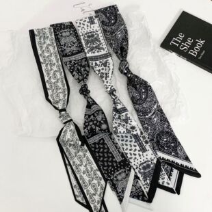 腰果花细窄长条丝巾腰带女配牛仔裤裙子飘带系脖装饰领巾发带绑包