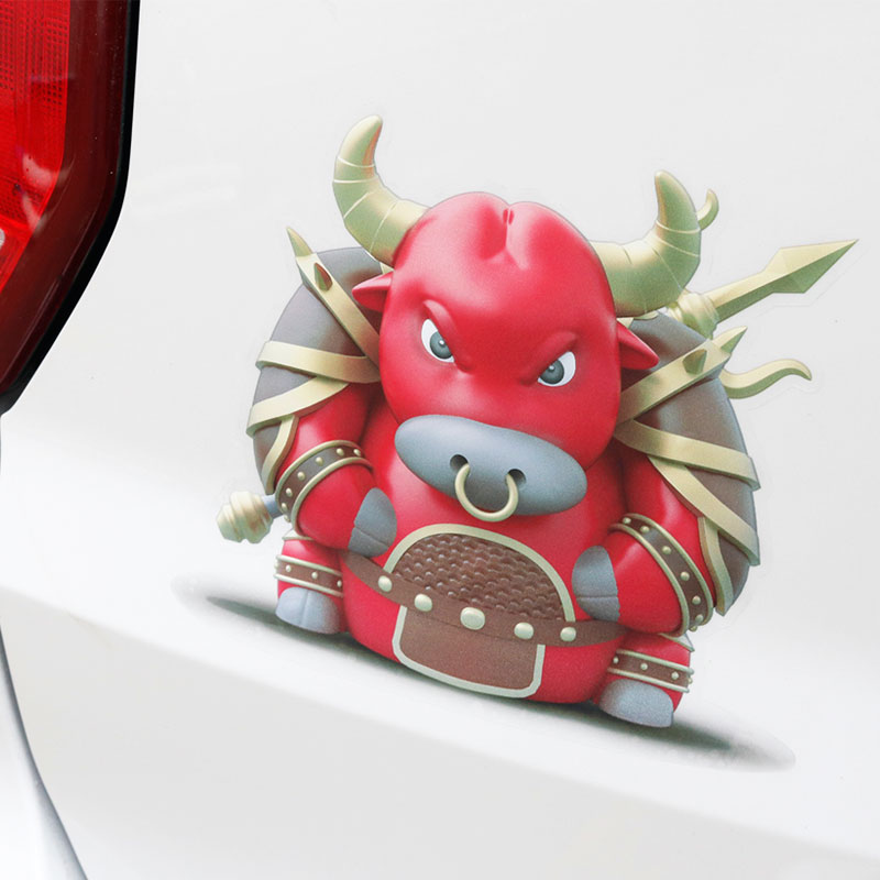 汽车个性划痕装饰贴卡通牛气冲天反光贴摩托电动车战牛车身随意贴