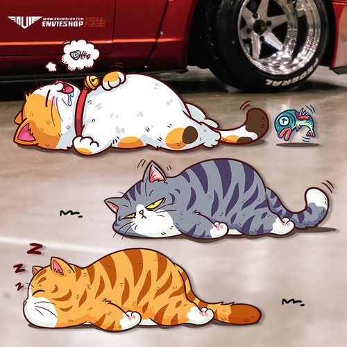 kistioa卡通猫咪装饰车贴纸