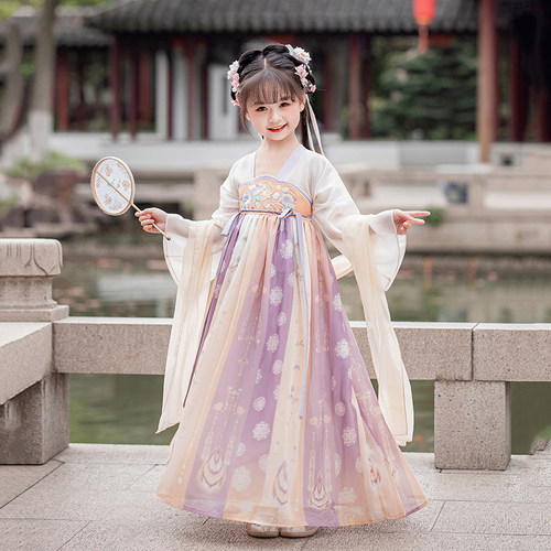 女童汉服中国风唐装连衣裙