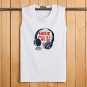 背心男加大码 无袖 新款 天天特价 纯棉男装 汗衫 T恤宽松休闲运动砍袖