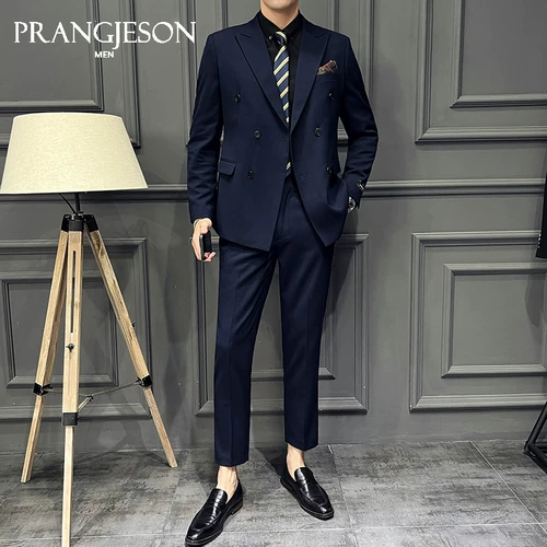 Демисезонный осенний костюм, комплект, пиджак классического кроя, изысканный стиль