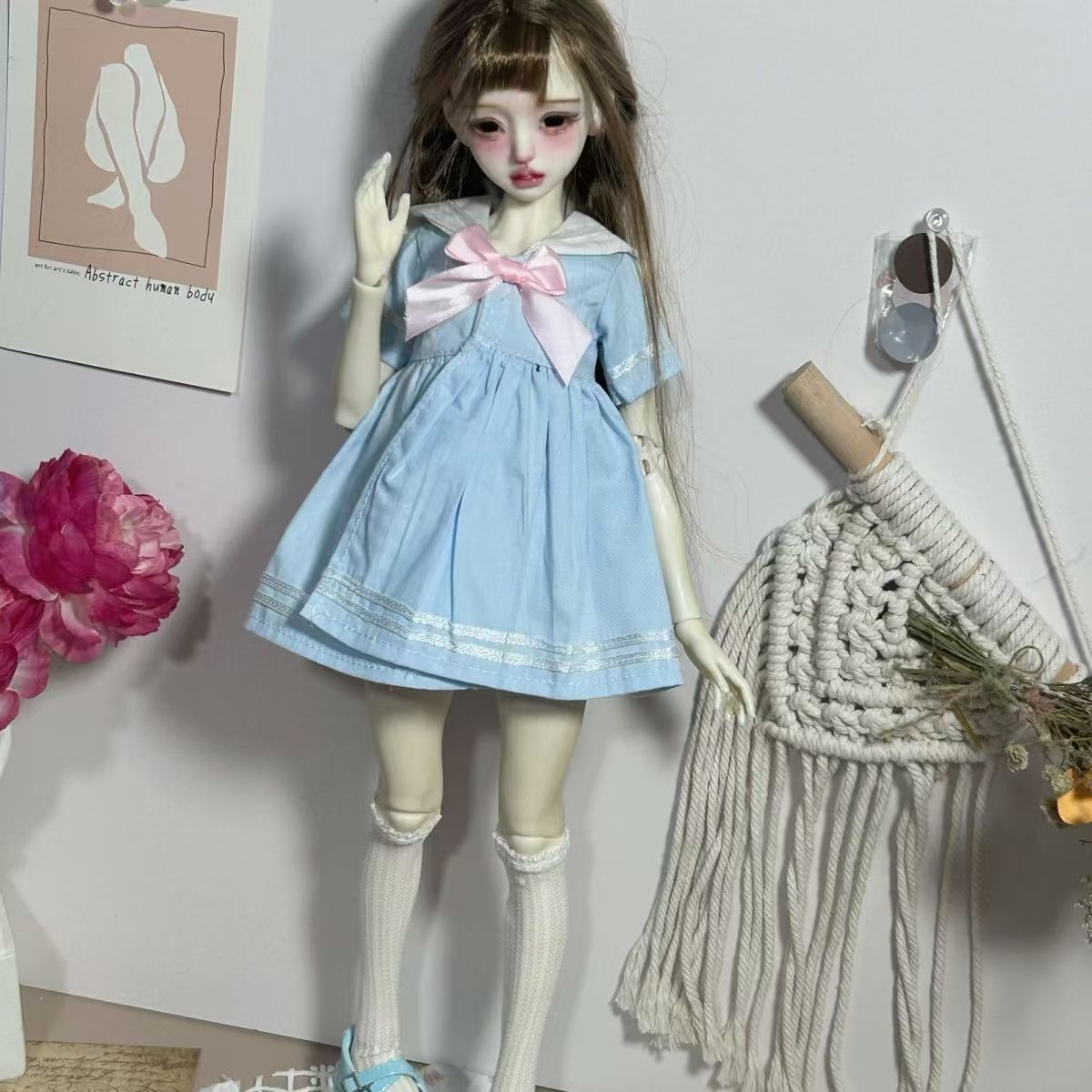 bjd6分4分水手服连衣裙学院风