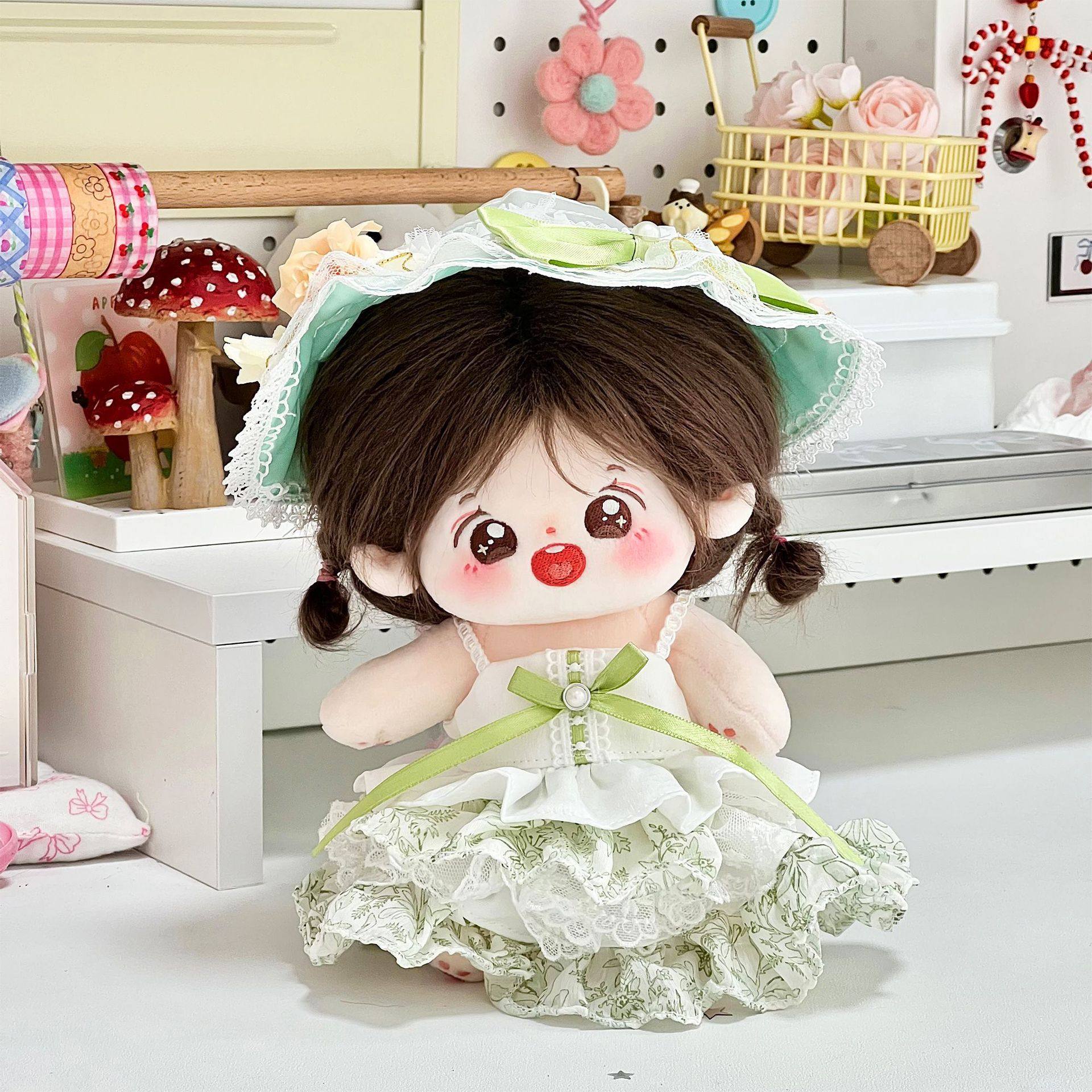 跨境20cm棉花娃衣公仔玩偶海星体正常体娃娃衣服20厘米绿色裙子,模玩/动漫/周边/娃圈三坑/桌游,棉花娃娃/毛绒玩具娃衣,淘宝优惠券,粉丝福利购,淘宝优惠卷