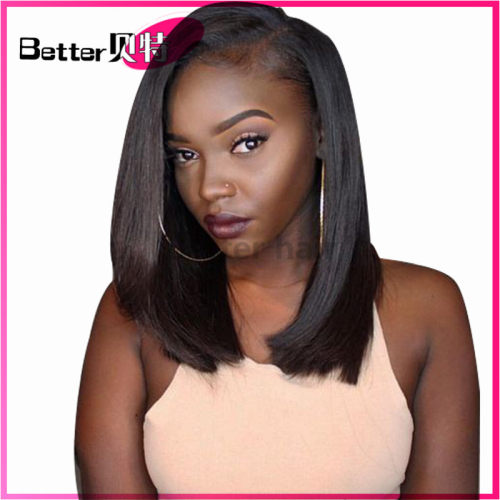 8A Glueless Bob Wig Brazilian Straight Short Lace Front Hair