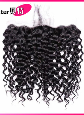 8A ear to ear water wave closure human hair good quality发块