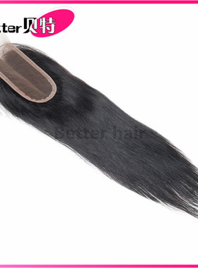 8A brazilian straight closure human hair middle part 2*4inch