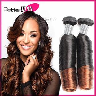 Spring Curly human Grade hair brazilian ombre funmi 10A Hair