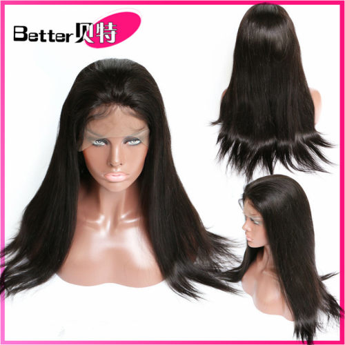 8A Straight 100%Human Hair Lace Front Wig nature color Wigs