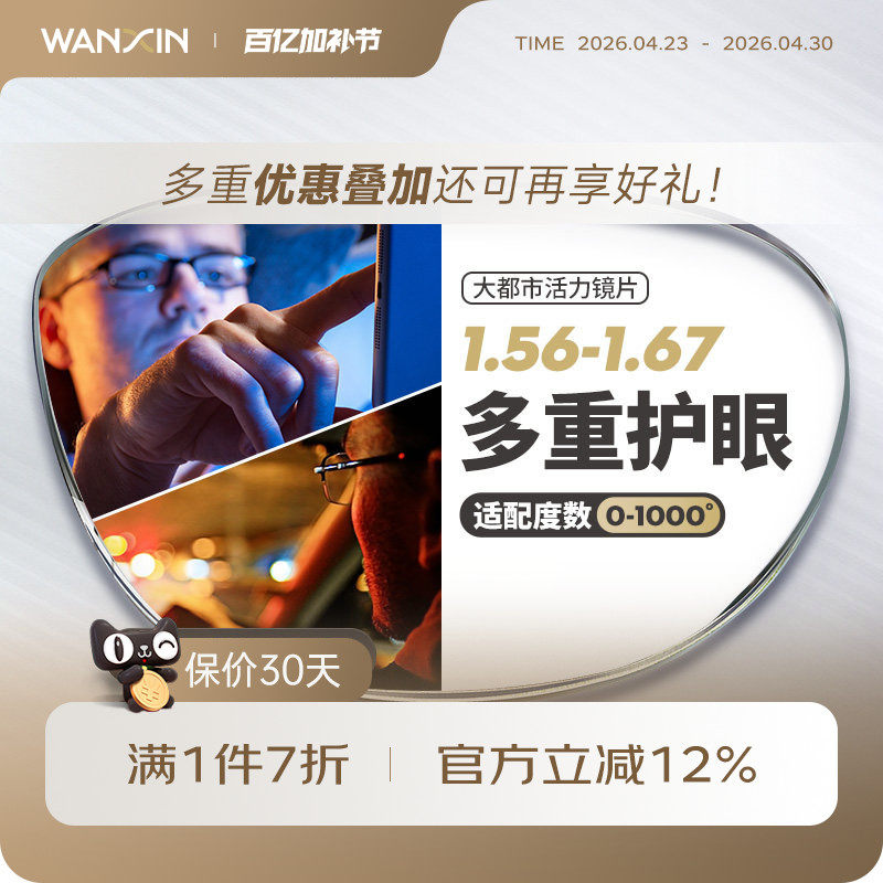 万新驾驶镜片1.56 1.60 1.67超薄防蓝光辐射眩光非球面驾驶近视