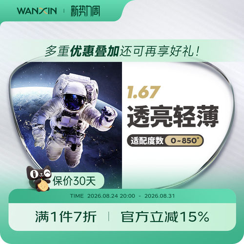 万新超薄高度近视镜片赠镜框