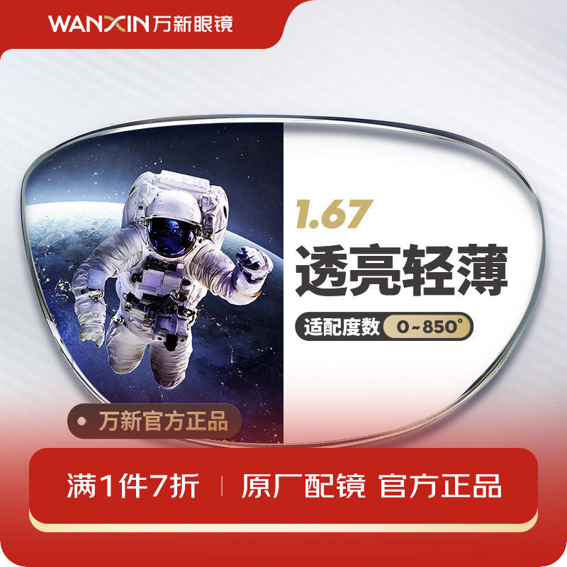 万新超薄高度近视镜片赠镜框