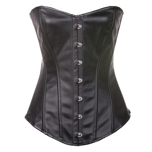 XXS 收腹护腰钢扣皮革塑身上衣 6XL Corset Overbust leather