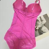 跨境女塑身收腹连体衣产后束腹腰塑身芭比粉胸罩托胸吊带打底内衣