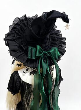 配饰万圣节女巫婆帽巫师帽哥特黑