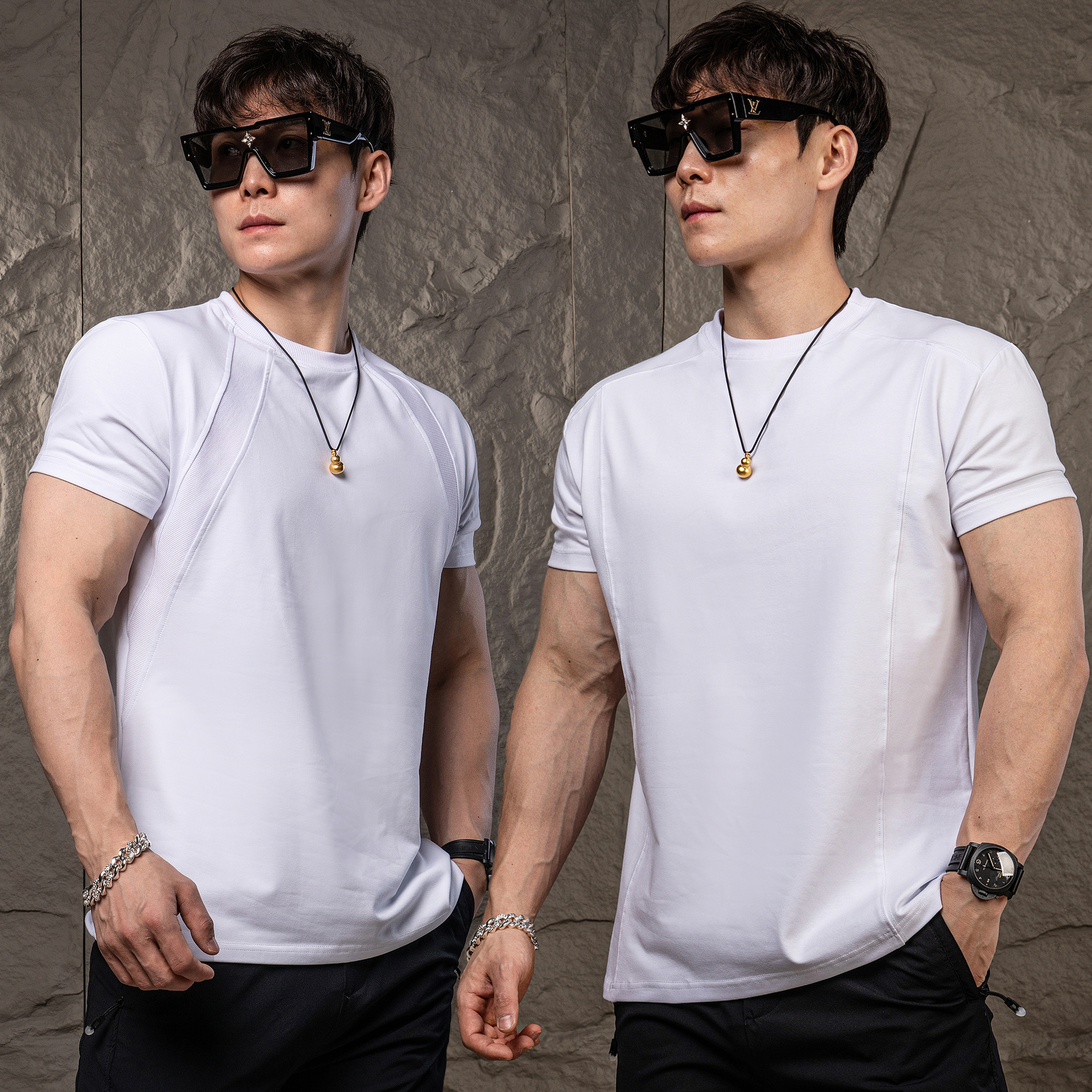 MAKN男士短袖健身运动训练紧