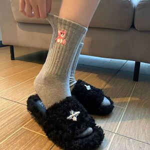 立体小熊草莓熊中筒袜ins潮运动街头个性百搭春秋日系卡通纯色