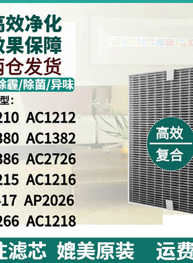 适配飞利浦空气净化器滤网AC1210/1212/1215/1216滤芯FY1417配件