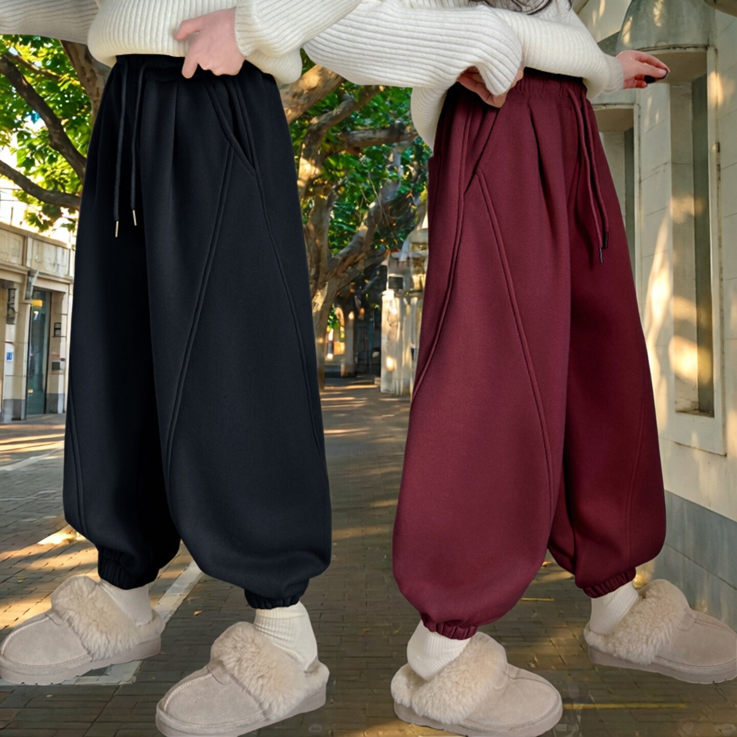 女童束脚裤春秋新款休闲卫裤松紧腰宽松长裤运动裤2026新款潮儿童