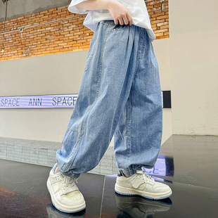 男童裤子夏季薄款2026新款男宝夏天牛仔裤儿童夏款运动防蚊裤长裤