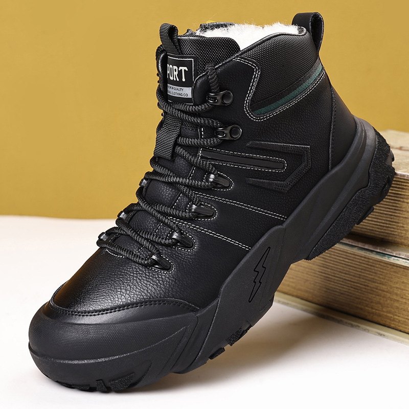 东北保暖棉鞋新款男鞋户外工装靴登山靴高帮耐磨防滑运动徒步越野