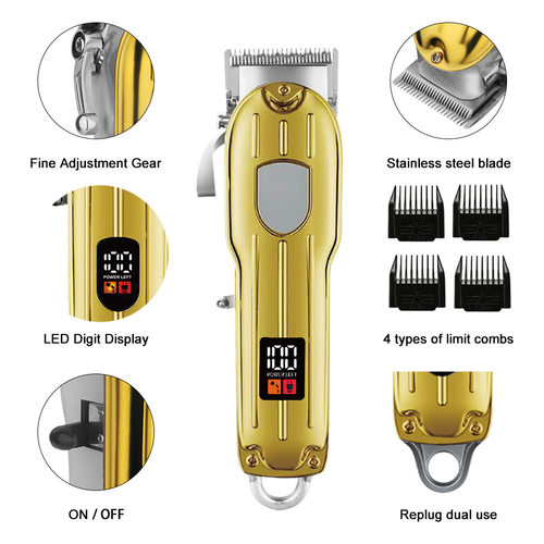 New hair clipper made of stainless steel with digital displa