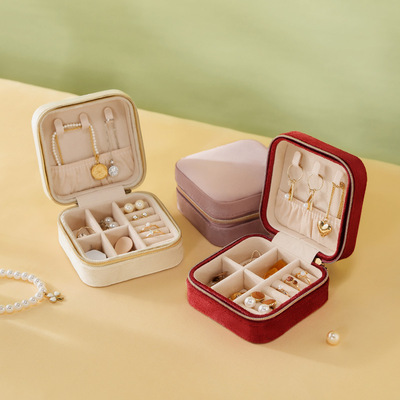 Jewelry Box Velvet Travel Portable Jewelry Storage Box首饰盒