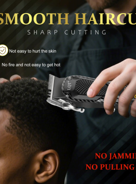 English LCD digital display electric pusher hair clipper