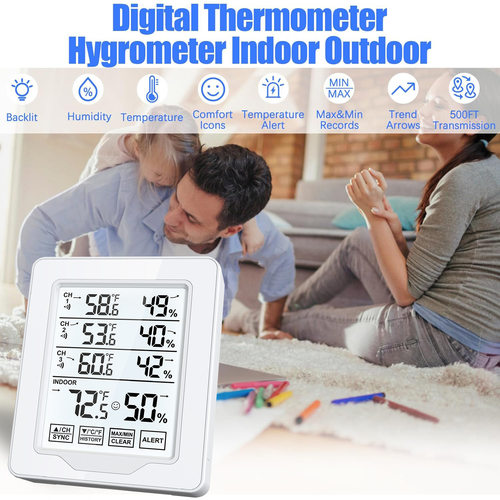 Touch alarm monitoring temperature and humidity meter