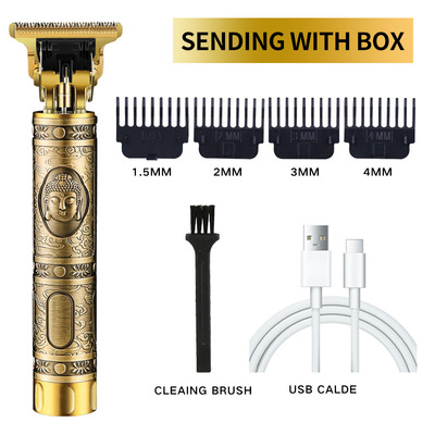 English hair clipper, electric push clipper, USB rechargeabl