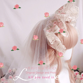 刺绣蕾丝法式 lolita发箍bonet头饰 波奈特bnt帽子复古蕾丝发饰