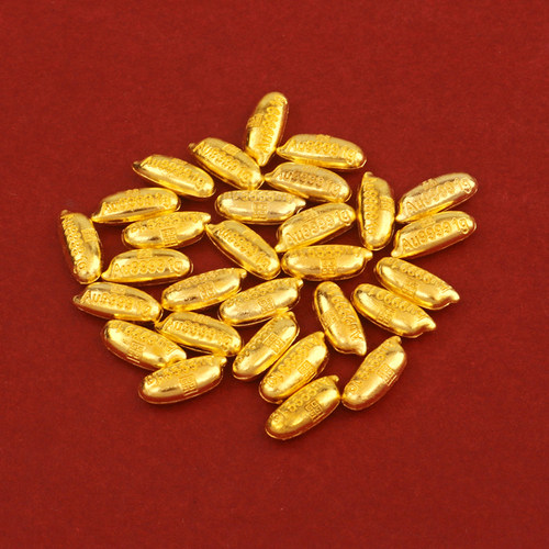 迷你合金实心金米粒摆件开业乔迁聚宝盆配件礼品办公室摆饰装饰品