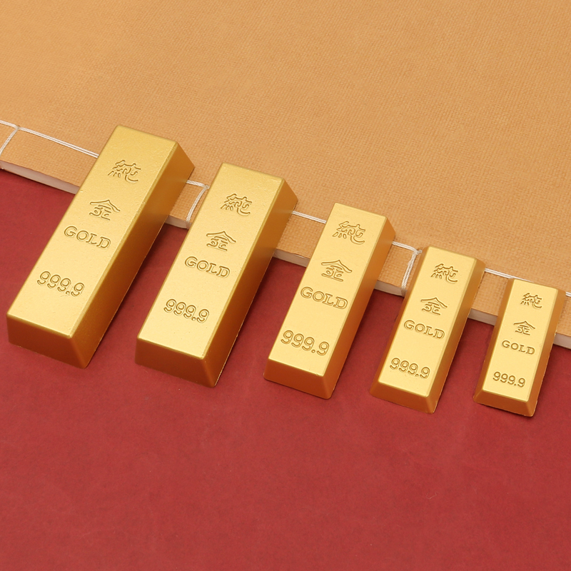 实心合金仿真金条创意金砖小摆件桌面装饰礼物开业礼品聚宝盆配件