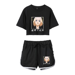 欧美动漫Tokyo Revengers 东京复仇者印花休闲女生运动两件套装夏