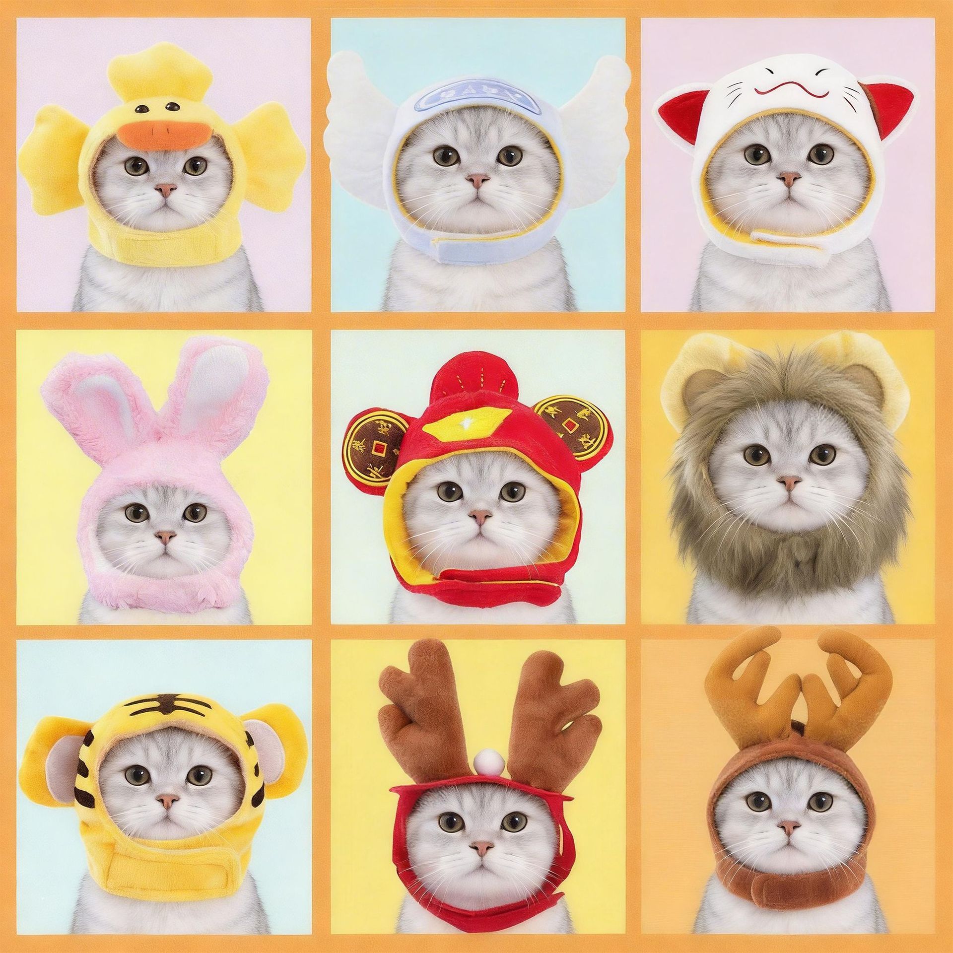狗狗帽子夏季卡通宠物猫咪头套兔帽子