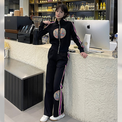 新中式国风套装2026春夏款重工刺绣女装外套两件套时尚休闲运动服